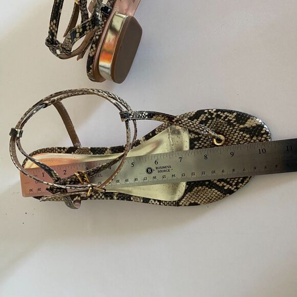 Le Lis Blanc Womens Sandals Flat Fashion Flip Flops Shoes Python print Size 39 - Picture 7 of 9